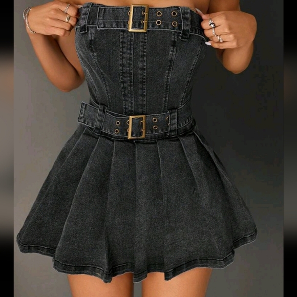 Women's Denim Suspender Pants And Jumpsuit, Minimalist Fashion Suitable For Summ - Picture 1 of 4